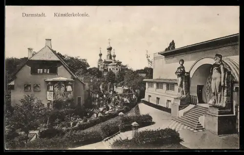 AK Darmstadt, Künstlerkolonie, Teilansicht