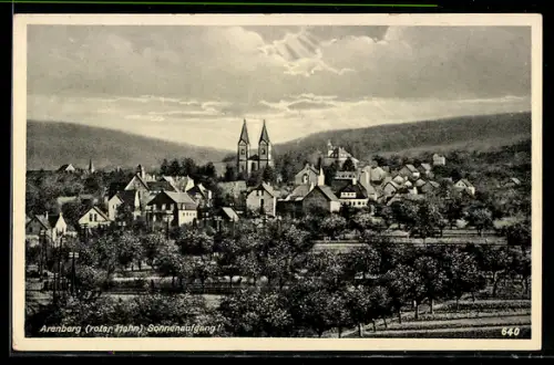 AK Arenberg, Ortsansicht mit Kirche