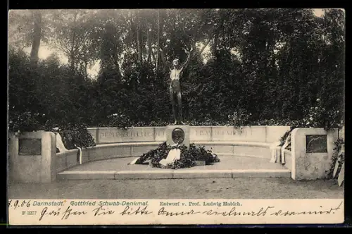 AK Darmstadt, Gottfried-Schwab-Denkmal