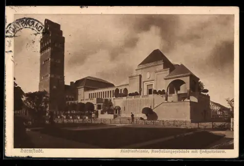 AK Darmstadt, Künstlerkolonie, Ausstellungsgebäude mit Hochzeitsturm