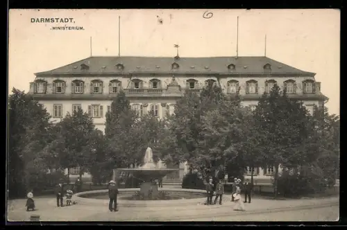 AK Darmstadt, Ministerium mit Brunnen