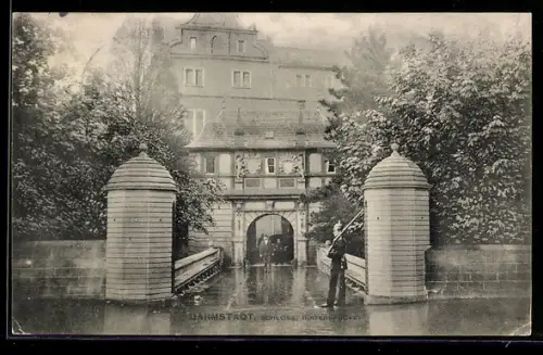 AK Darmstadt, Schloss, Hinterbrücke