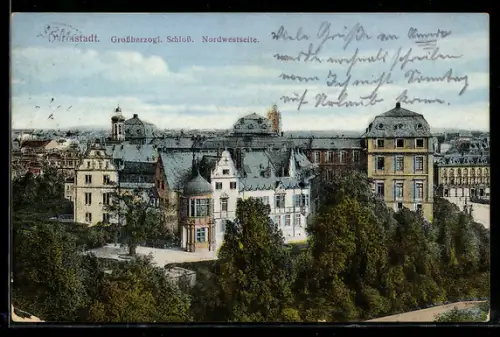 AK Darmstadt, Grossherzogliches Schloss, Nordwestseite