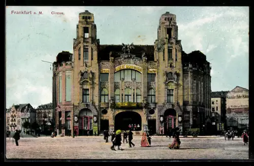 AK Frankfurt a. M., Circus Schumann, Fassadenansicht