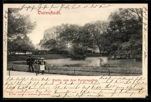 AK Darmstadt, Partie aus dem Herrengarten