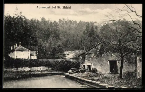 AK Apremont bei St. Mihiel, Häuser am Waldrand