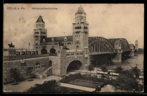 AK Köln a. Rh., Hohenzollernbrücke