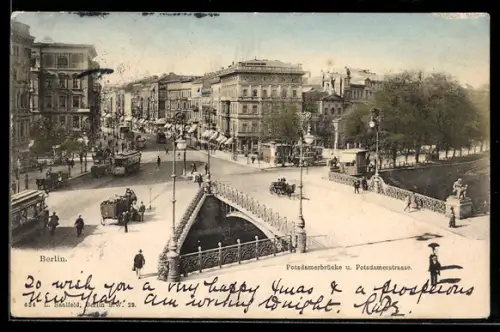 AK Berlin-Tiergarten, Potsdamerbrücke und Potsdamerstrasse, Strassenbahn