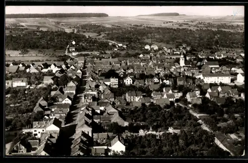 AK Bischofsheim /Kreis Hanau, Teilansicht, Fliegeraufnahme