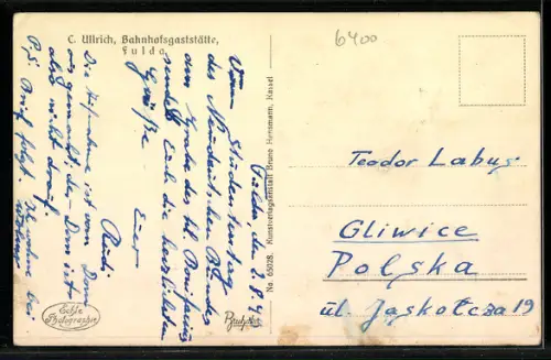 AK Fulda, Totalansicht mit Kirche