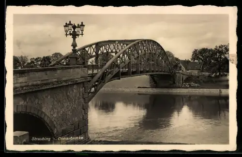AK Straubing, Blick auf die Donaubrücke