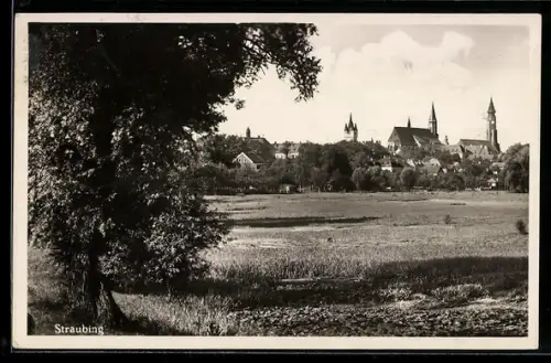 AK Straubing, Ortspartie mit Kirche