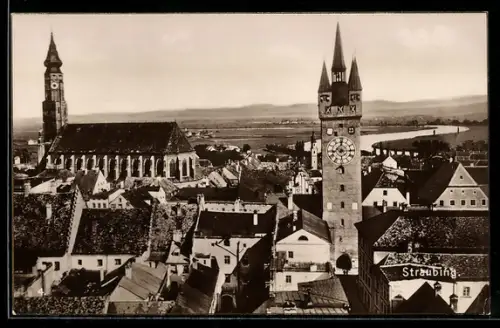 AK Straubing, Stadtturm, Kirche St. Jakob