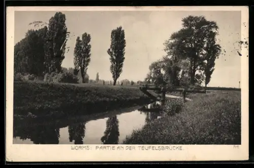 AK Worms, Partie an der Teufelsbrücke