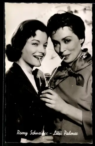 AK Schauspielerinnen Romy Schneider und Lilli Palmer