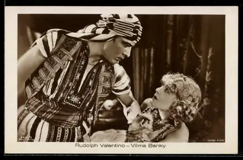 AK Schauspieler Rudolph Valentino und Schauspielerin Vilma Banky