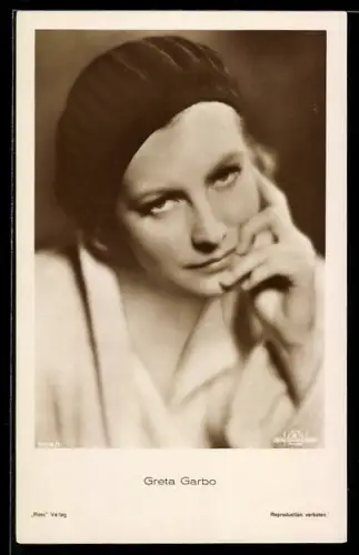 AK Greta Garbo, Ausdrucksstarkes Portrait