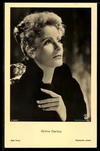 AK Greta Garbo in einer Filmszene, Portrait