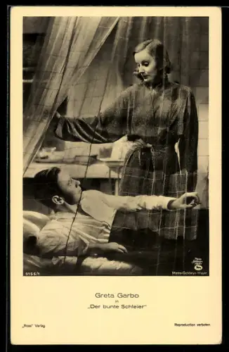 AK Greta Garbo, in Der bunte Schleier