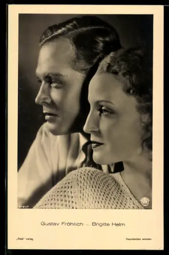 AK Schauspieler Brigitte Helm und Gustav Fröhlich im Profil