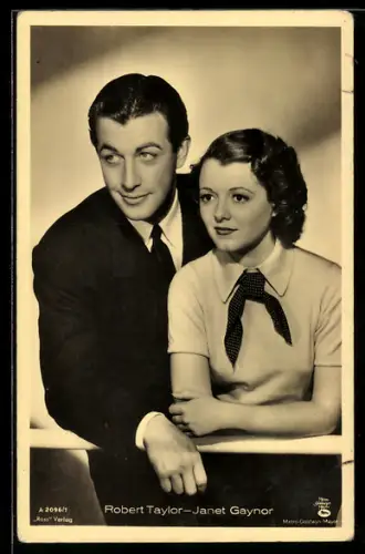AK Robert Taylor und Janet Gaynor, Portrait