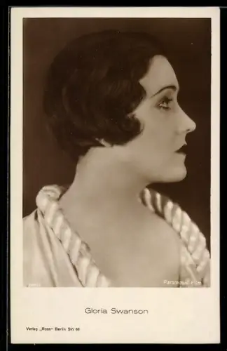 AK Schauspielerin Gloria Swanson im Profil