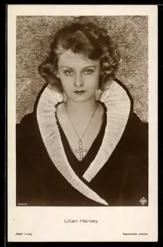 AK Schauspielerin Lilian Harvey, Portrait in einer Filmrolle