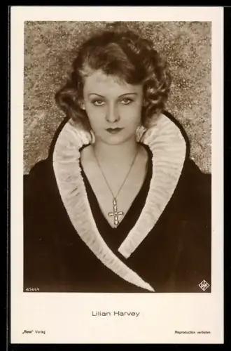 AK Schauspielerin Lilian Harvey, Portrait in einer Filmrolle