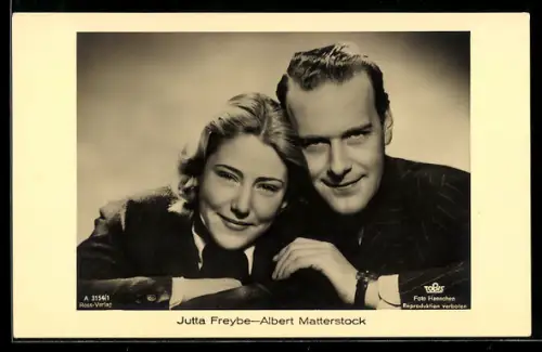 AK Schauspieler Jutta Freybe und Albert Matterstock in einem gemeinsamen Film