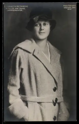 Foto-AK Hugo Erfurth: Schauspielerin Elisabeth Rethberg des sächs. Landestheaters
