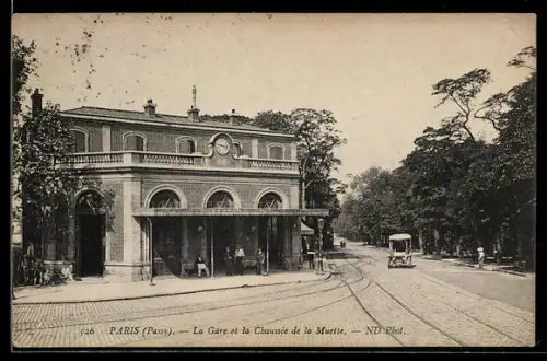 AK Paris, Passy, La Gare et la Chaussée de la Muette