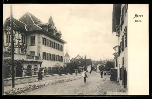AK Aarau, Rain, Strassenpartie mit Villa