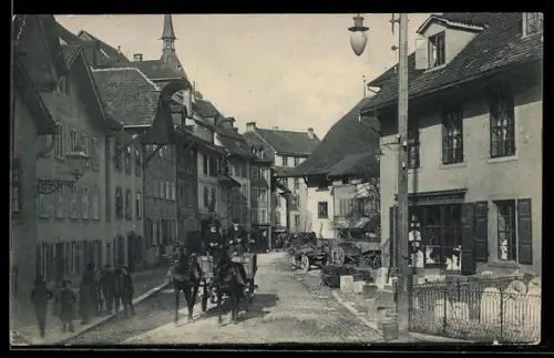 AK Aarau, Am Rain, Strassenpartie mit Geschäften