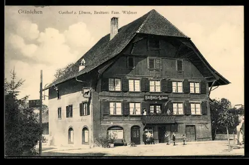 AK Gränichen, Gasthof zum Löwen, Besitzer. Fam. Widmer
