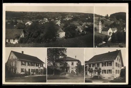 AK Künten, Gesamtansicht, Blick zur Kirche, Strassenpartie