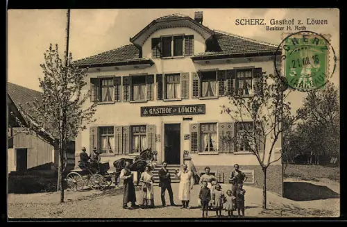 AK Scherz, Gasthof zum Löwen, Bes. H. Roth