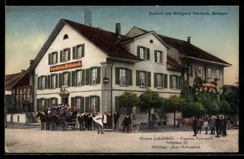 AK Seengen, Gasthof und Metzgerei Rebstock, Bes. Jean Hufschmid