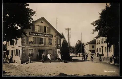 AK Fahrwangen, Restaurant und Metzgerei mit Strassenpartie