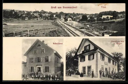 AK Benzenschwil, Schulhaus, Handlung von A. Züger, Totalansicht