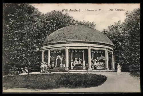 AK Hanau a. M., Das Karussel im Wilhelmsbad
