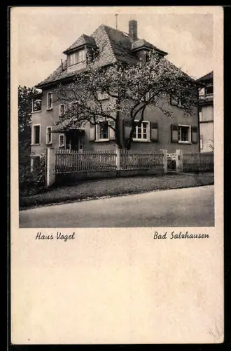 Foto-AK Bad Salzhausen, Hotel-Pension Haus Vogel, Kurstrasse 13