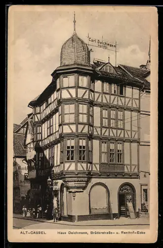 AK Kassel, Haus Deichmann, Brüderstrasse Ecke Renthof