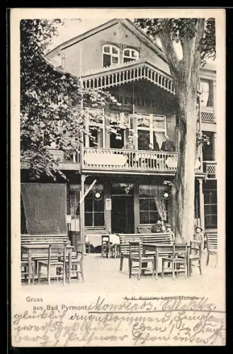AK Bad Pyrmont, Gasthof Löwenbierhalle, A. H. Knierim