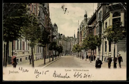 AK Bochum, Blick in die Kaiser Wilhelmstrasse