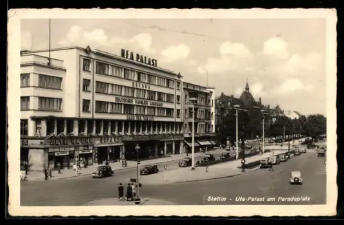 AK Stettin, Ufa-Palast am Paradeplatz