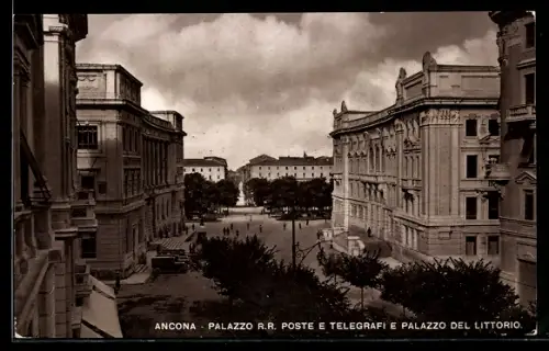 AK Ancona, Palazzo R. R. Poste e Telegrafi e Palazzo del Littorio