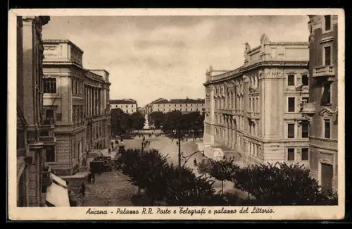 AK Ancona, Palazzo R. R. Poste e Telegrafi e palazzo del Littaria