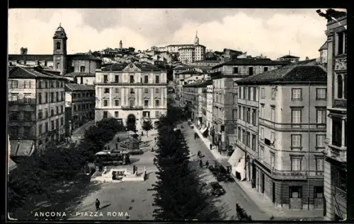 AK Ancona, Piazza Roma con vista sul centro storico