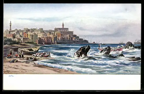 Künstler-AK Friedrich Perlberg: Jaffa, Motiv an der Küste
