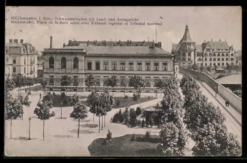 AK Mulhouse, Place de la forêt noire avec Tribunal régional et Tribunal cantonal